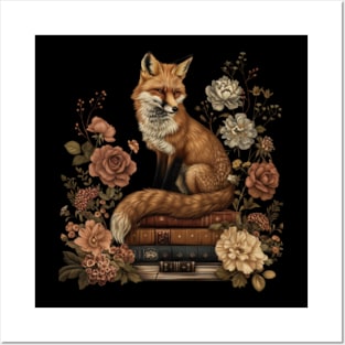 Vibrant Announcement Fox And Flowers Posters and Art